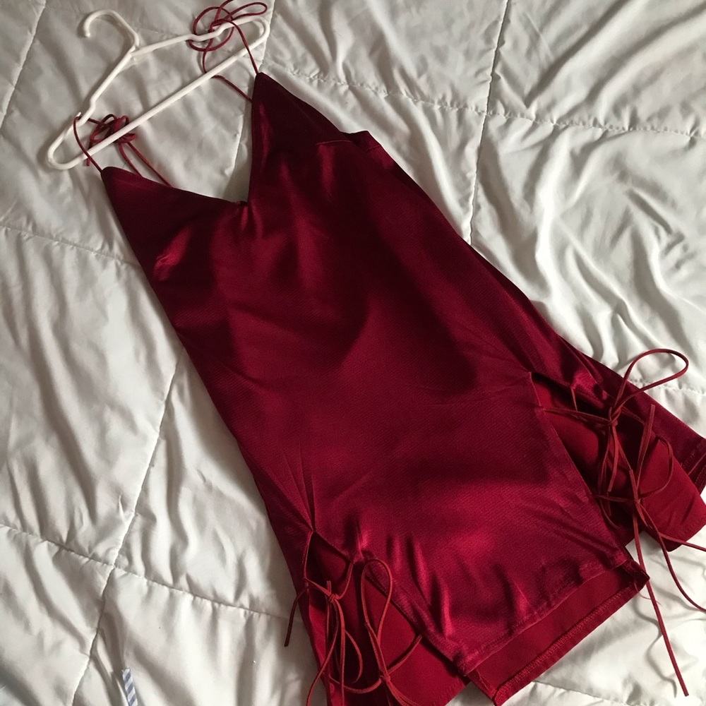 Red Silk Tie Dress